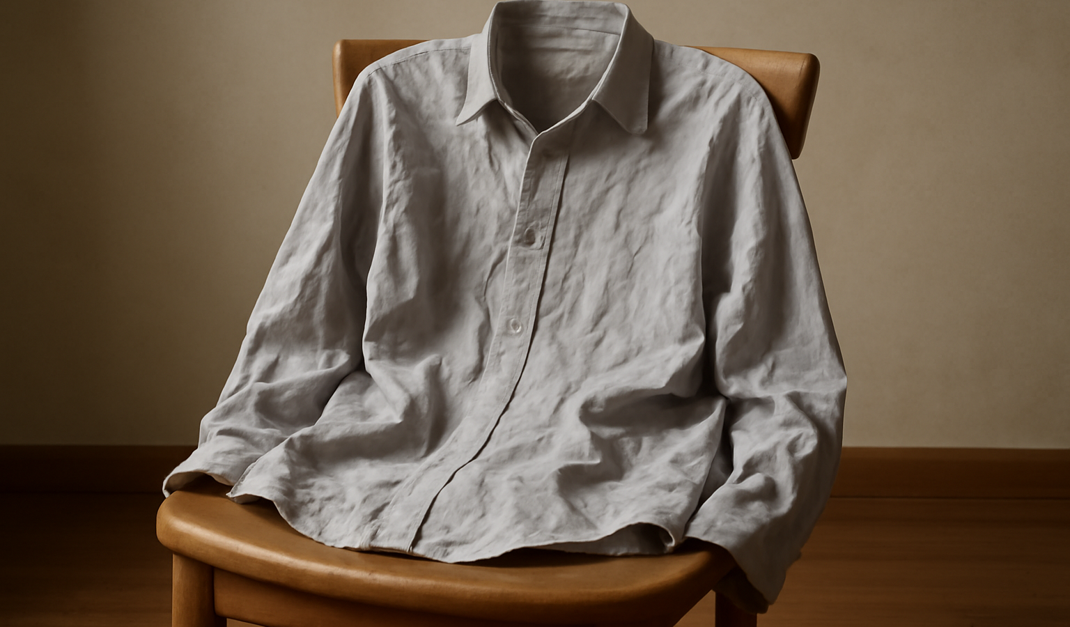 chemise froissée posée sur chaise