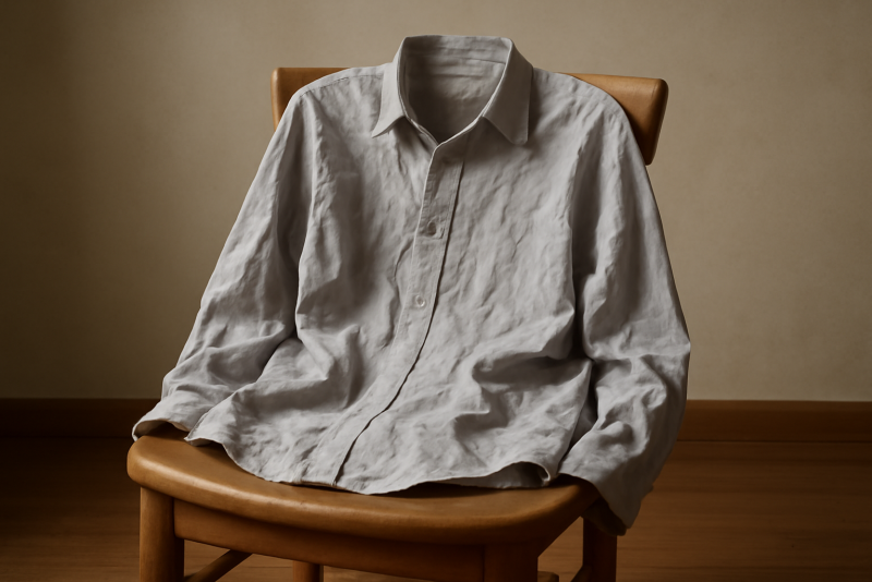 chemise froissée posée sur chaise