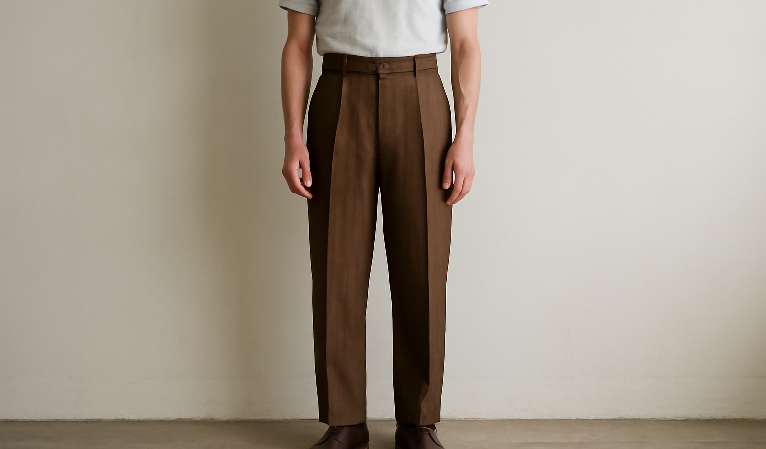 homme portant pantalon taille haute debout