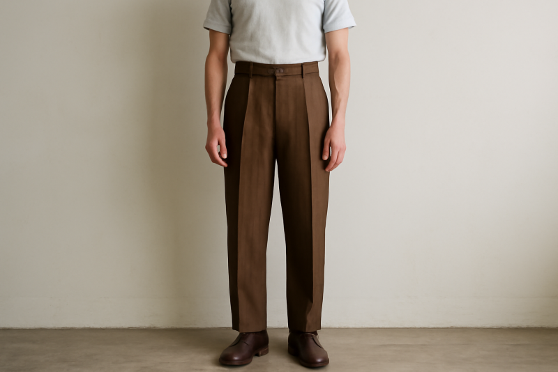 homme portant pantalon taille haute debout
