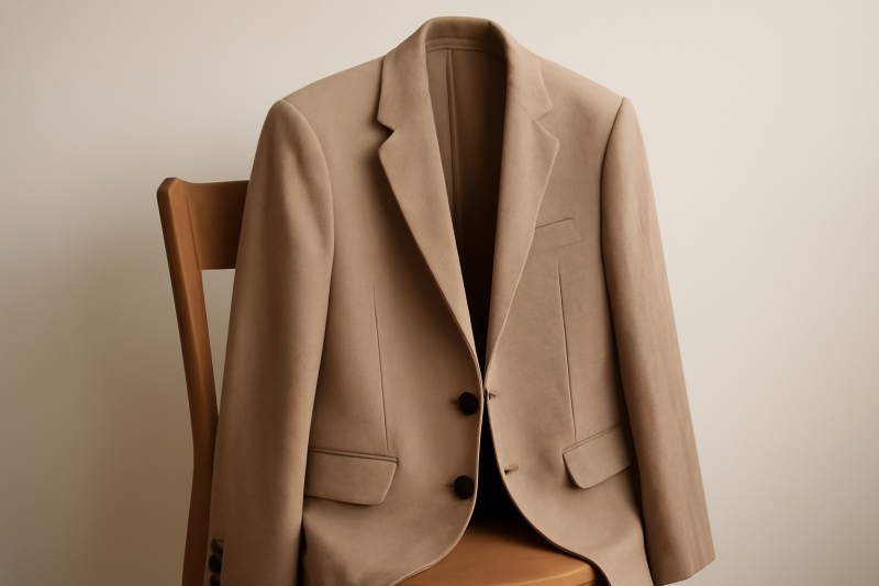 blazer posé sur dossier de chaise