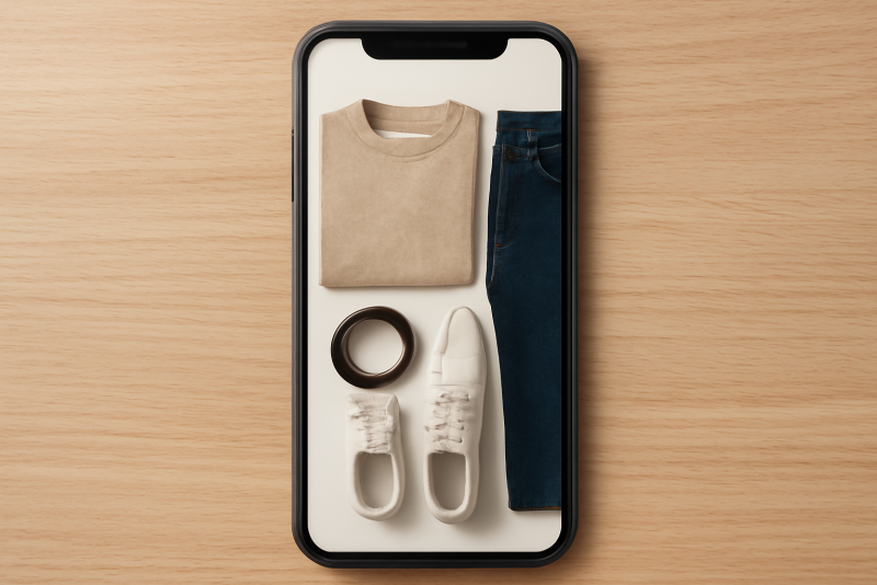 écran de smartphone affichant tenue organisée