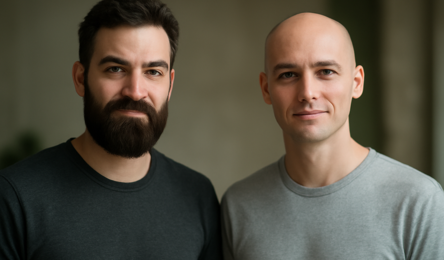 deux hommes un barbu et un rasé
