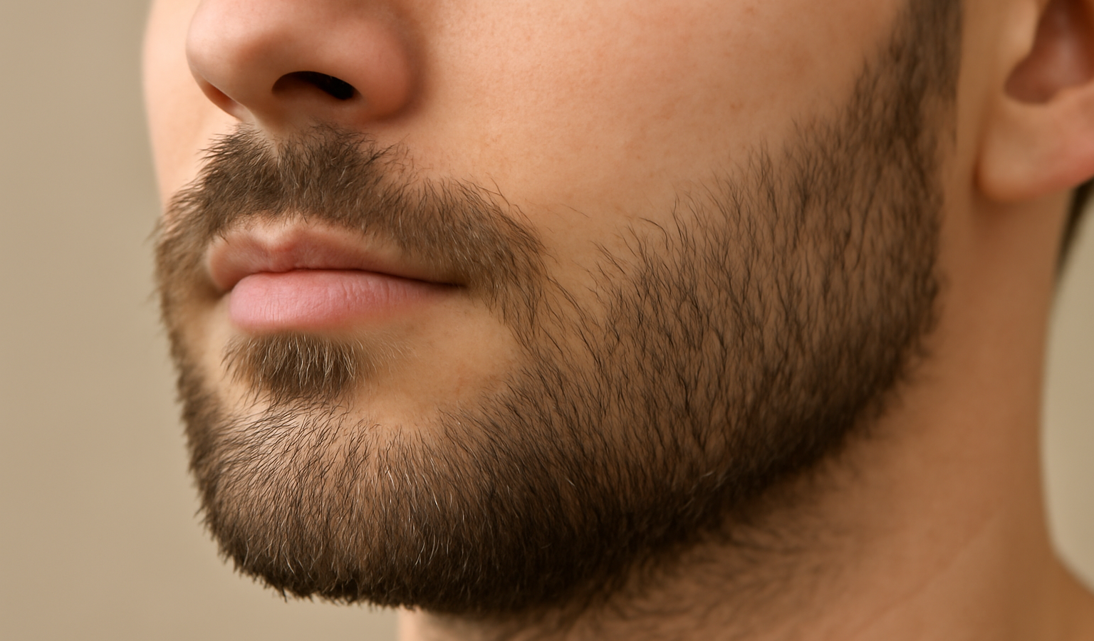 gros plan barbe avec poils courts