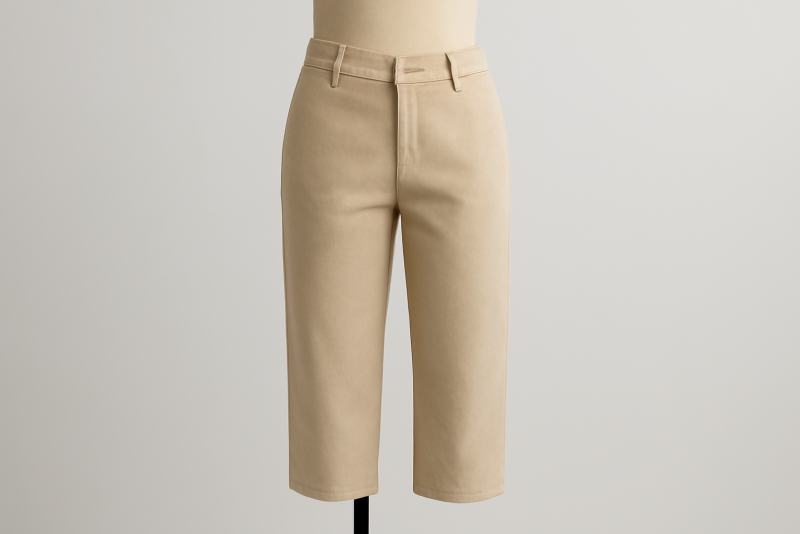 pantalon raccourci posé sur mannequin