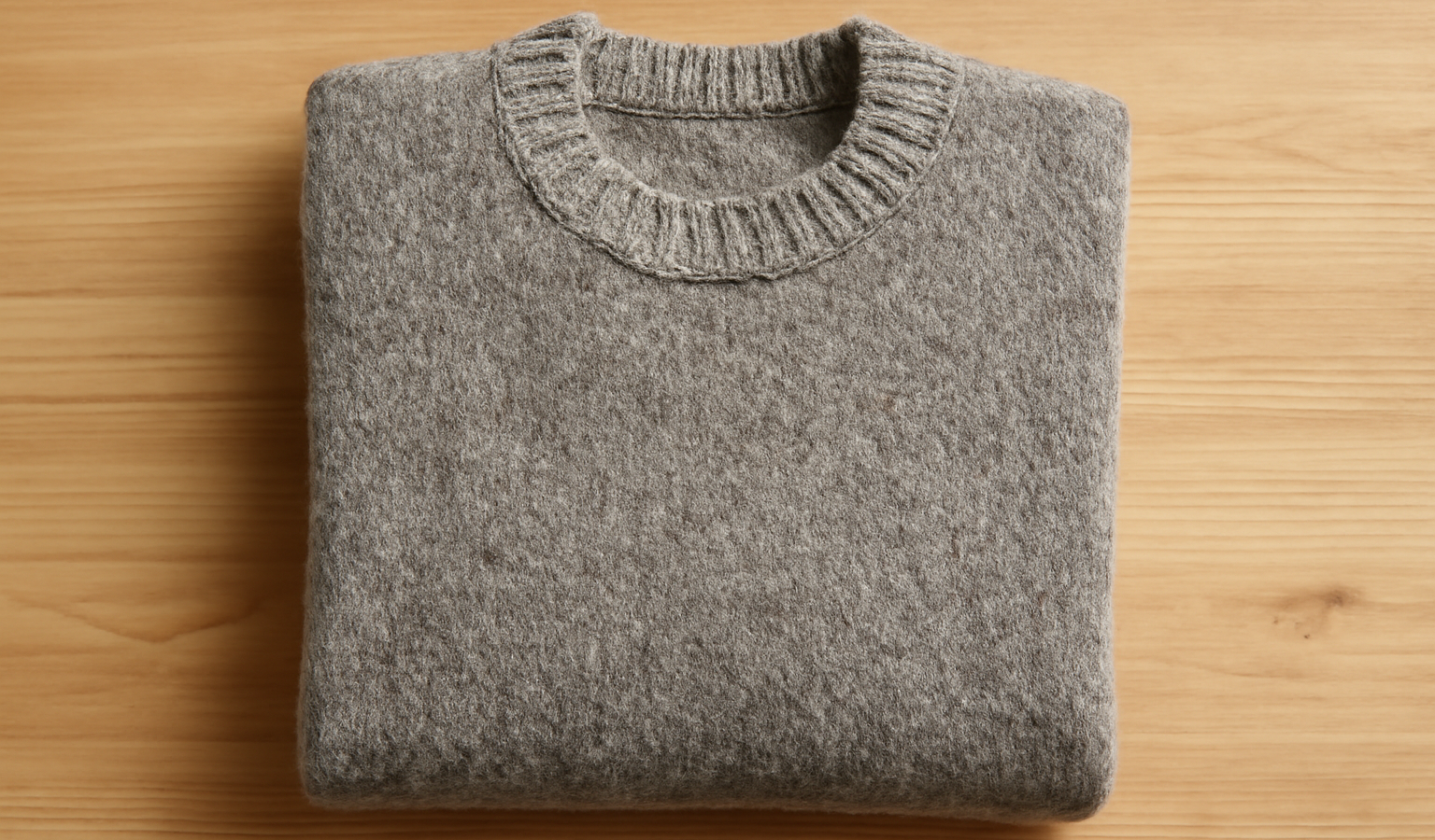 pull en laine recyclée posé plié