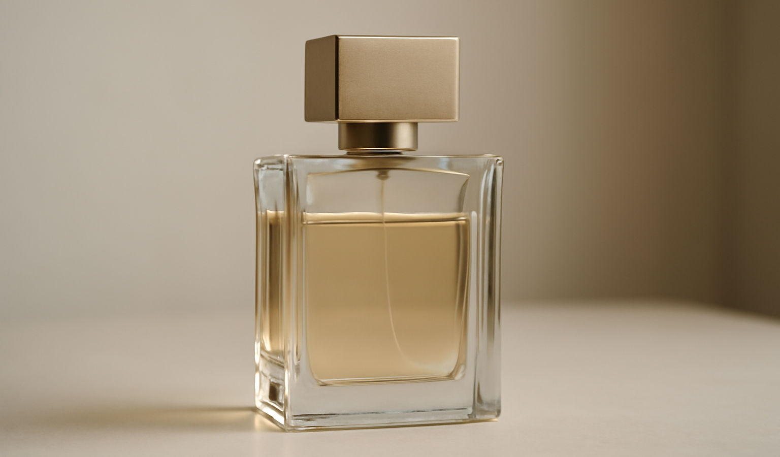 flacon de parfum sur table epuree