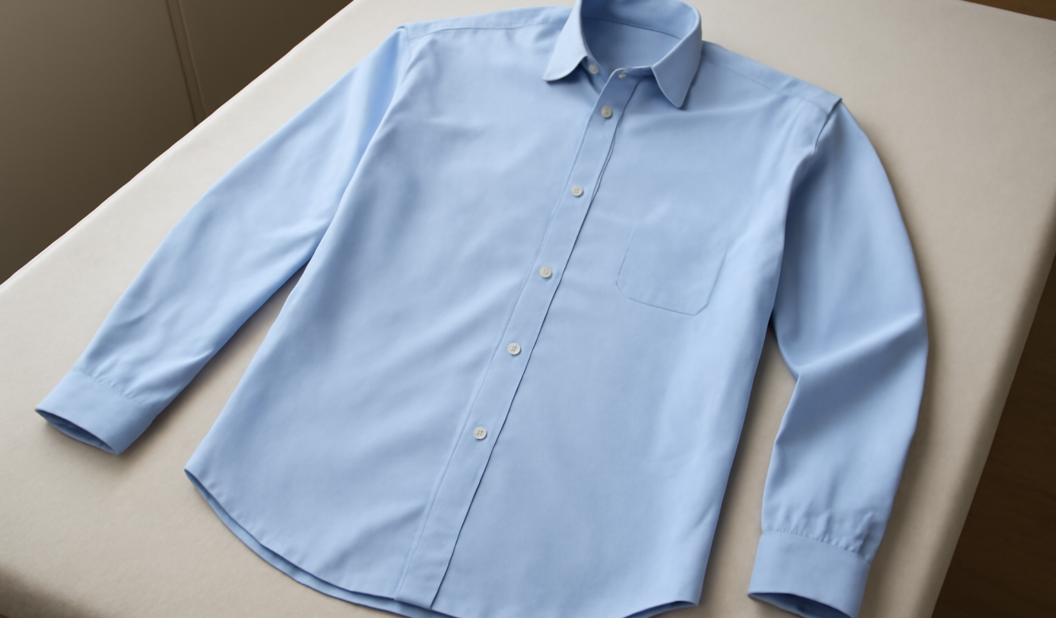 chemise étendue sur table prête à repasser