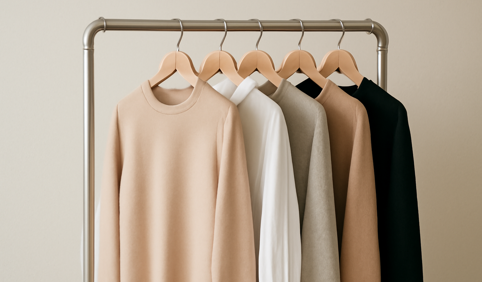 penderie minimaliste avec quelques vetements