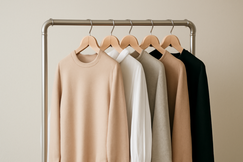 penderie minimaliste avec quelques vetements