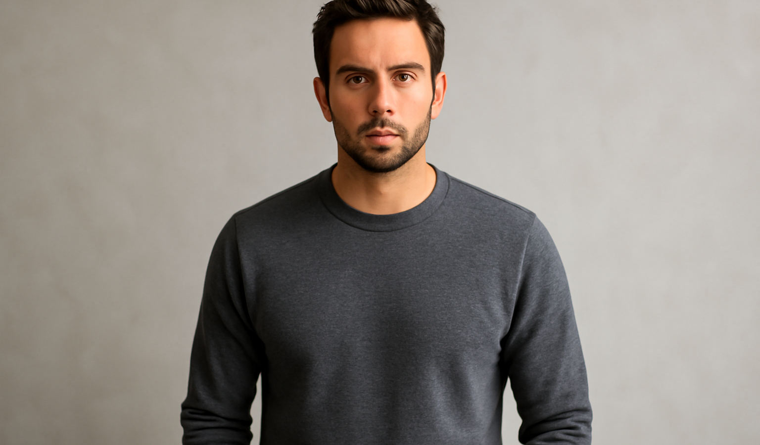 homme portant un pull basique uni