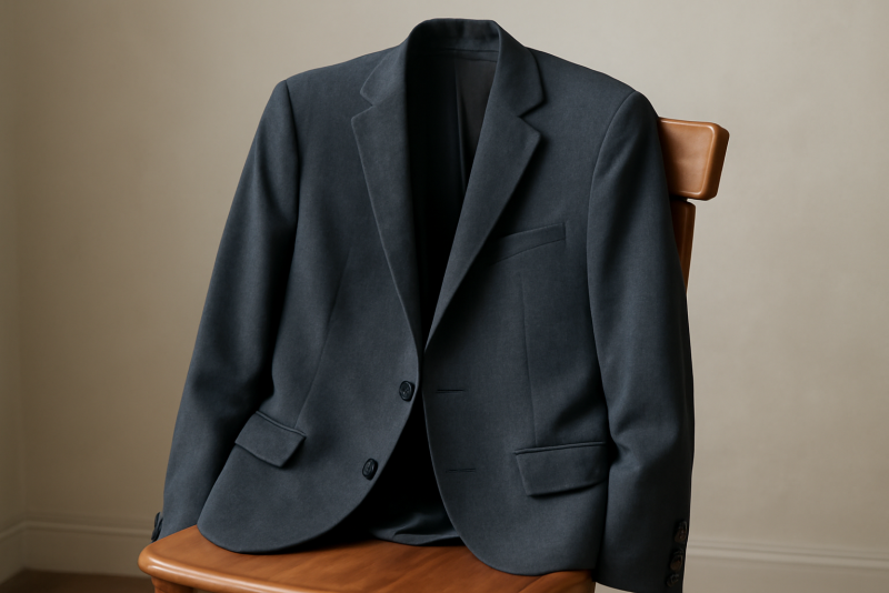 blazer accroche sur dossier de chaise