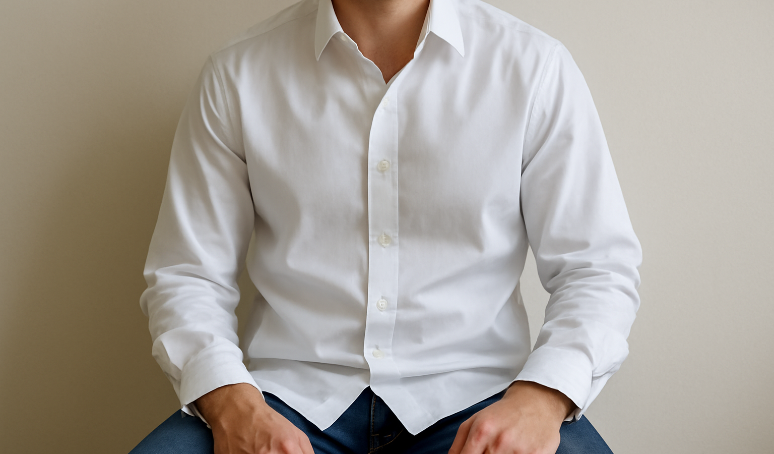 chemise sans repassage portee assise