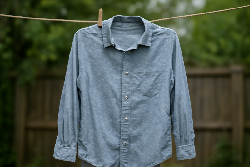 chemise humide accrochée à une corde à linge