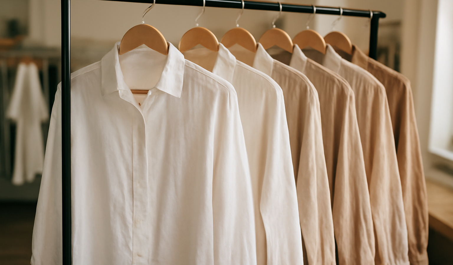 chemises légères suspendues en boutique