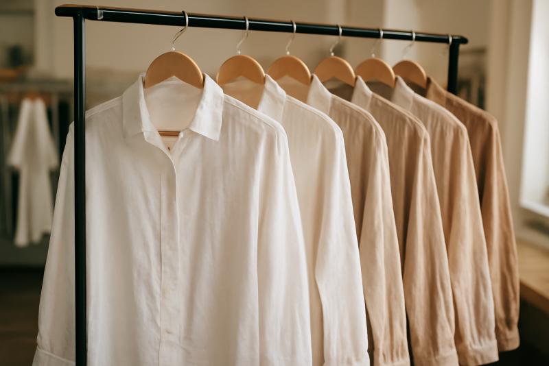 chemises légères suspendues en boutique