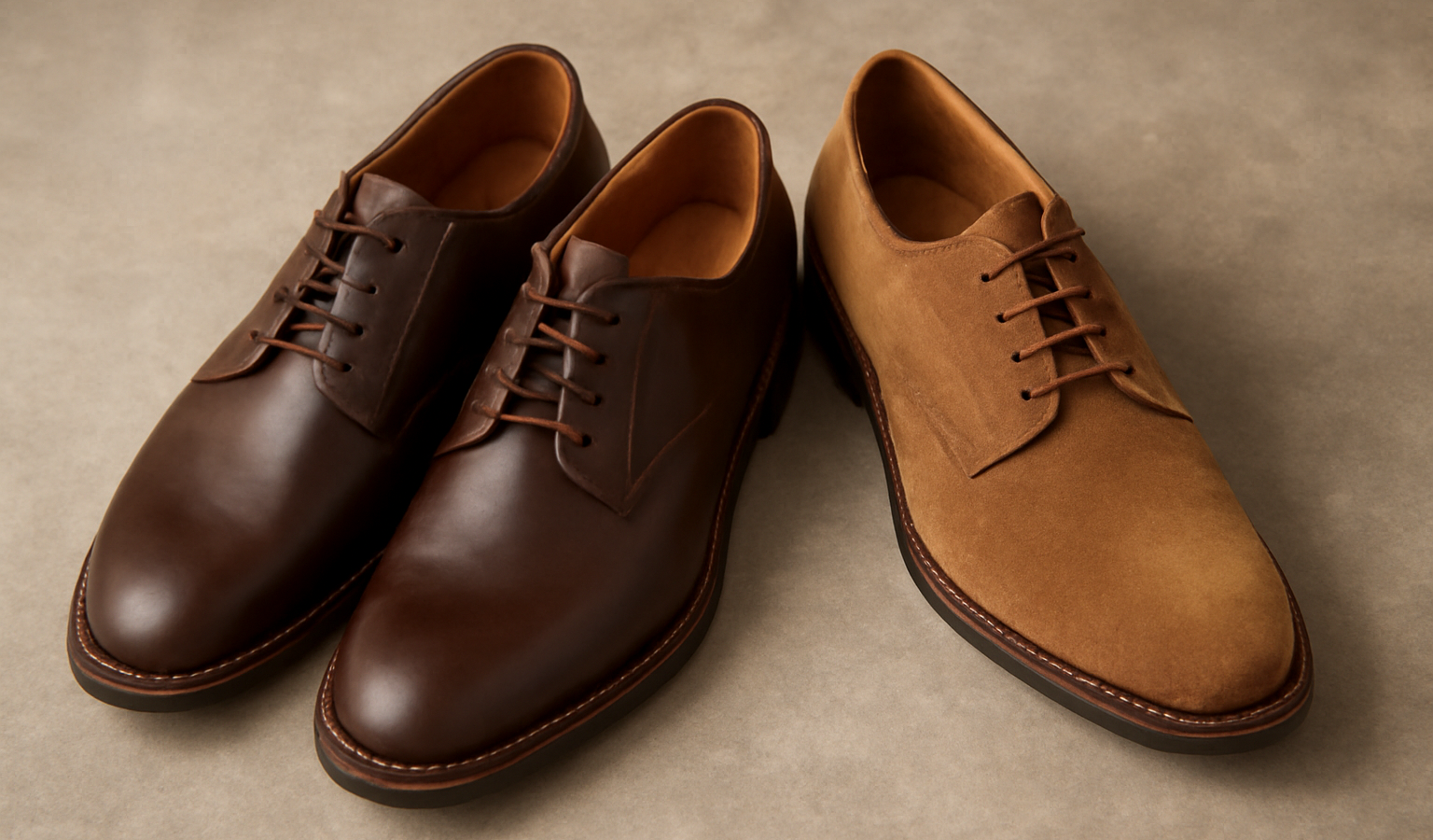 deux paires en cuir et daim