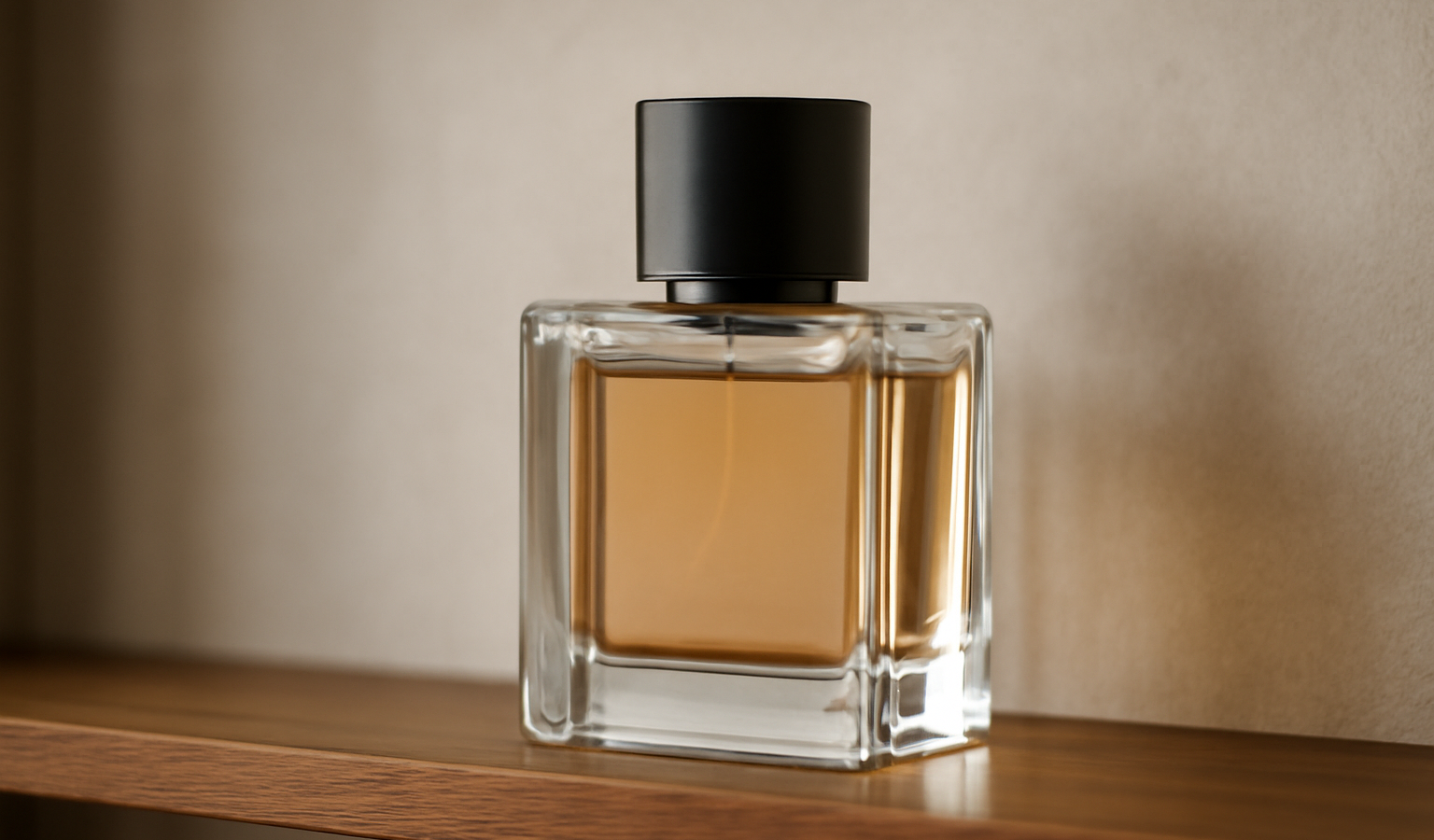 flacon de parfum sobre sur étagère