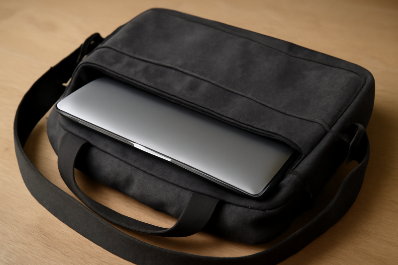 sac bandouliere contenant un ordinateur portable