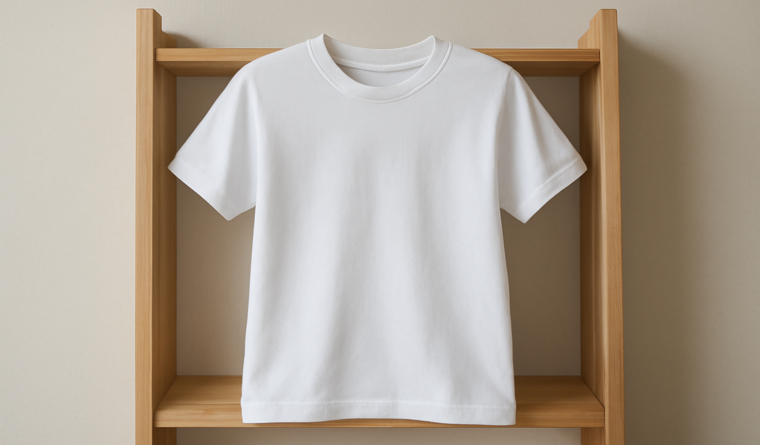 tshirt basique blanc sur une étagere