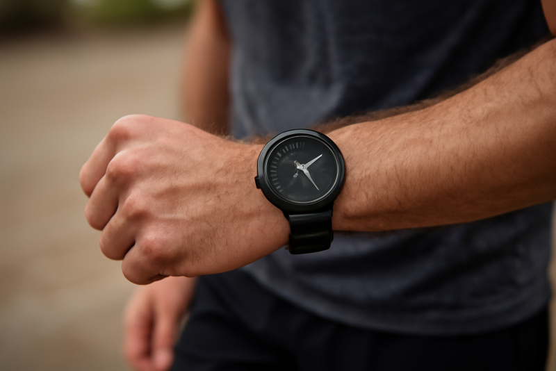 montre portée au poignet pendant exercice