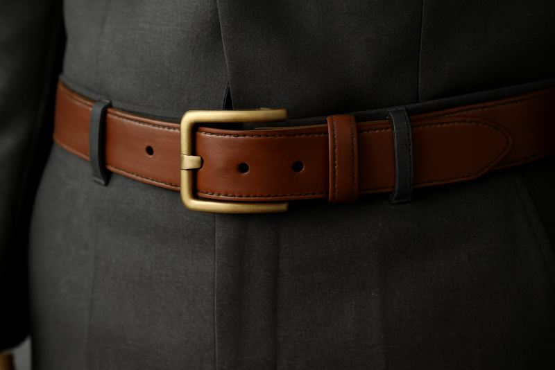 ceinture en cuir pose sur costume