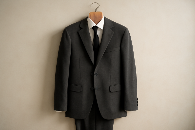 costume suspendu prete a l'essayage