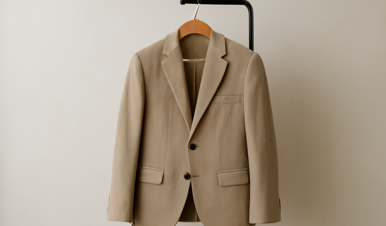 veste posée sur porte manteau minimal