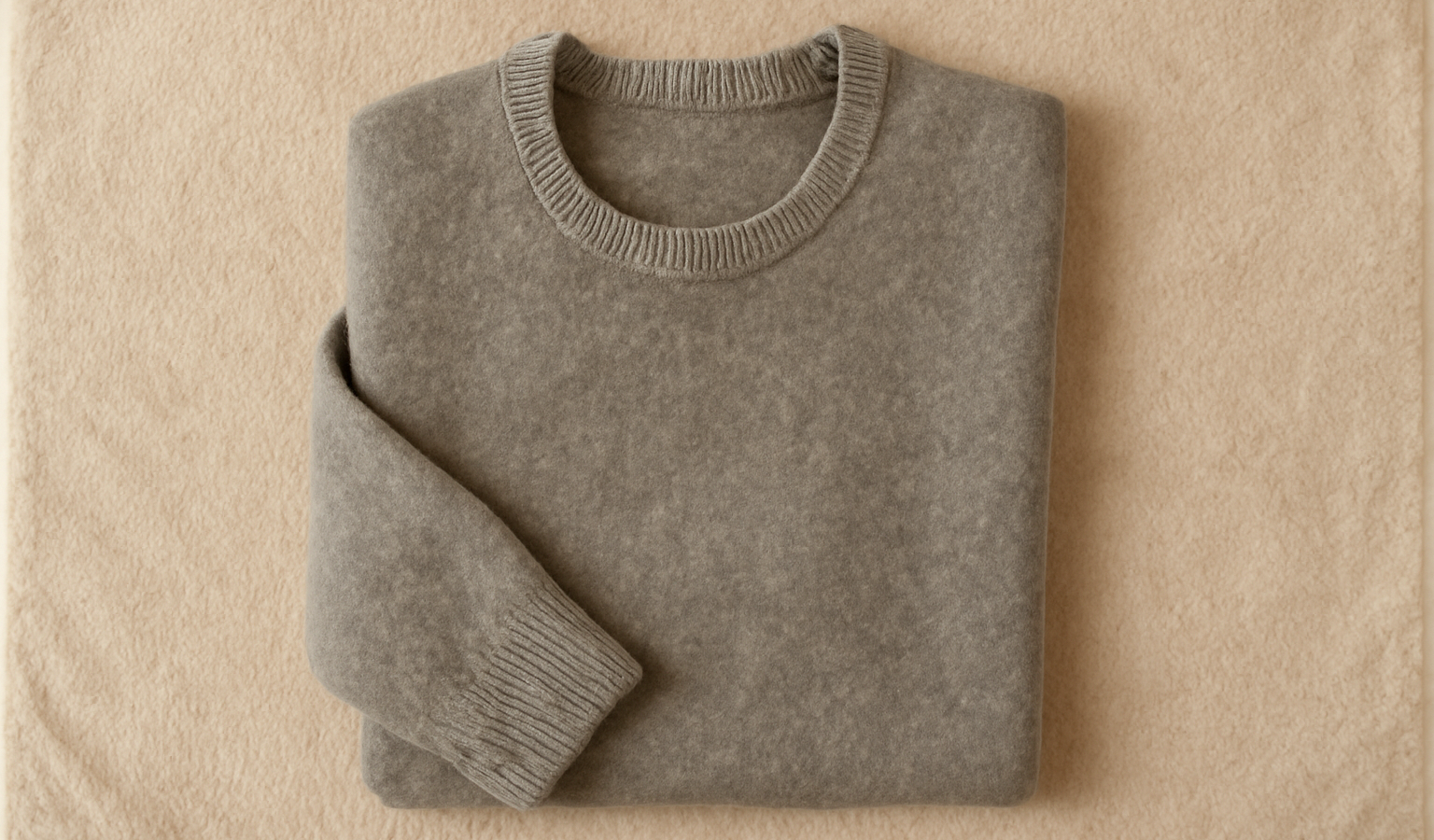 pull en lainage étalé sur serviette