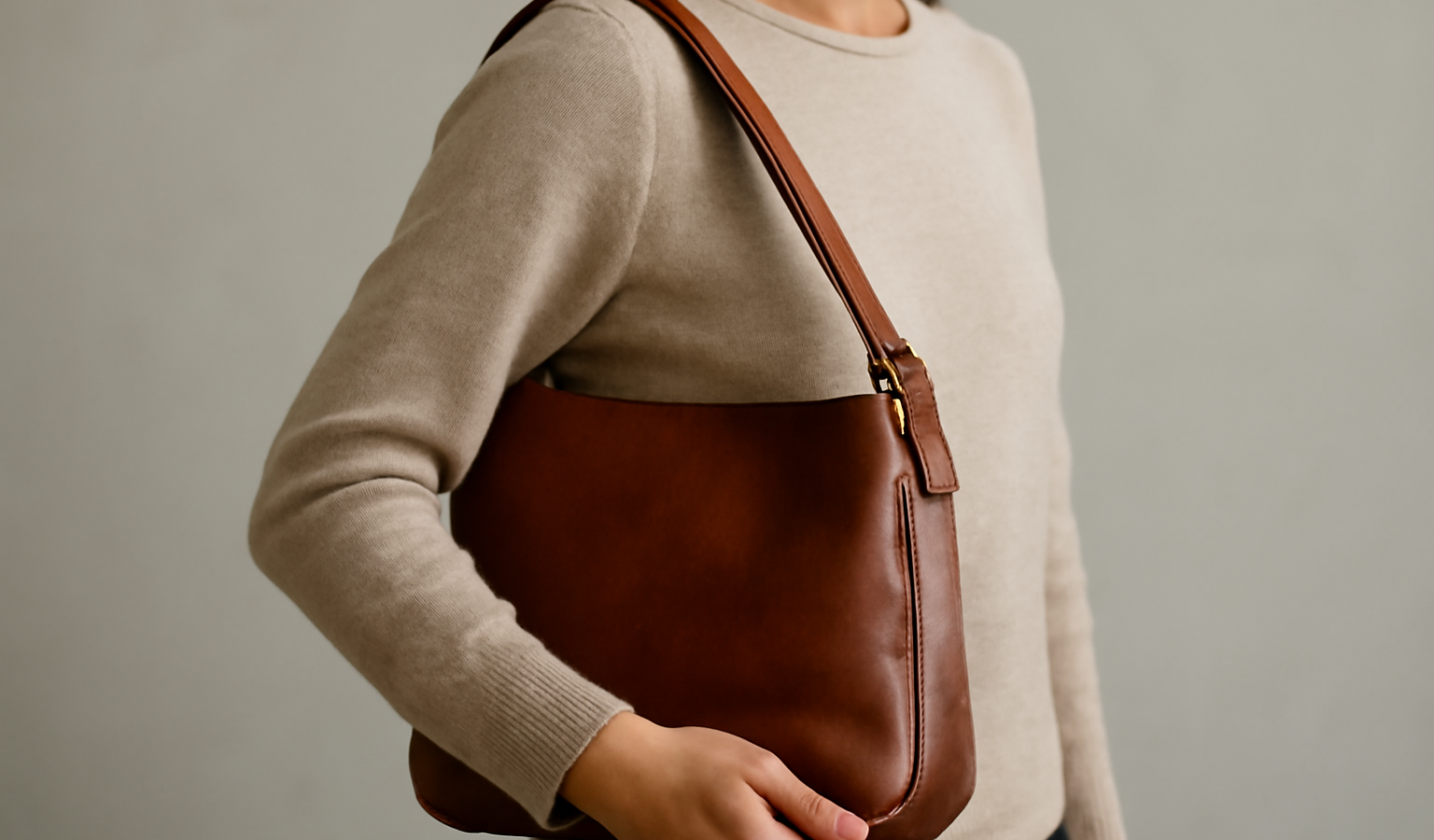 sac en cuir porté sur epaule