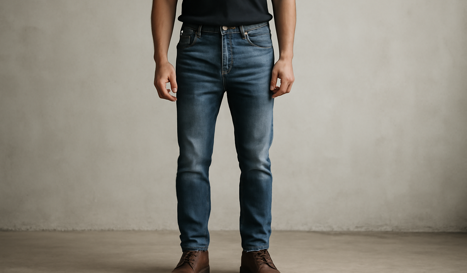 homme debout portant jean et bottines