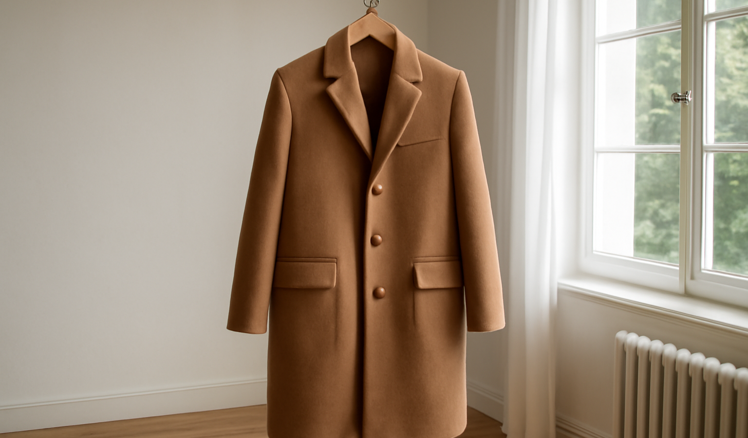 manteau suspendu dans une pièce aérée