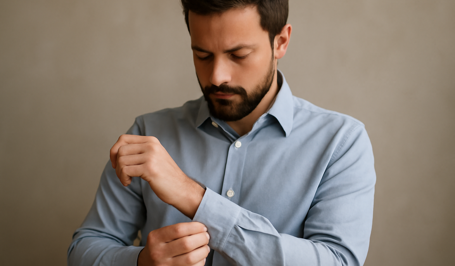 homme ajustant manches de sa chemise
