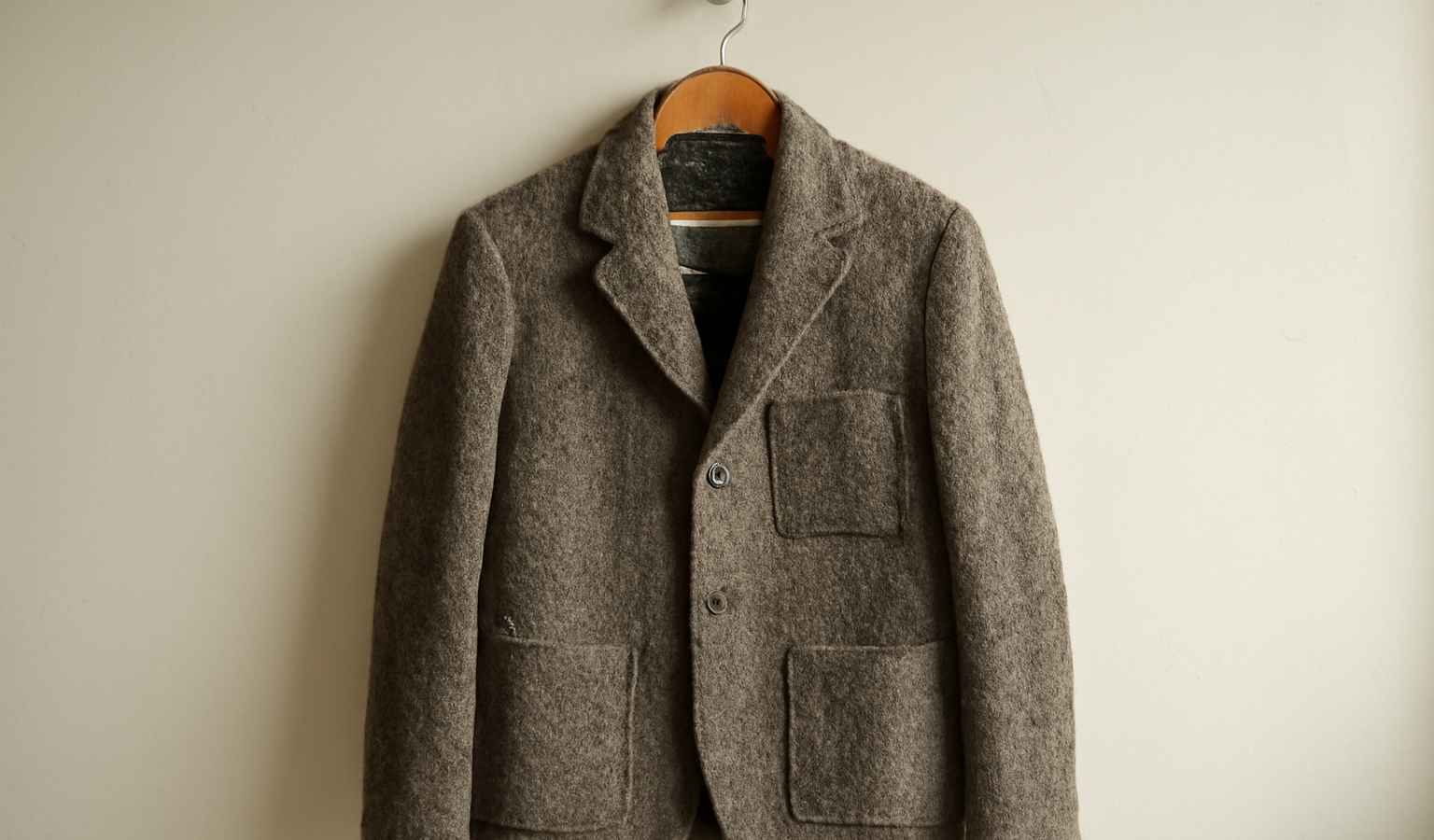 veste texturée suspendue sur portemanteau