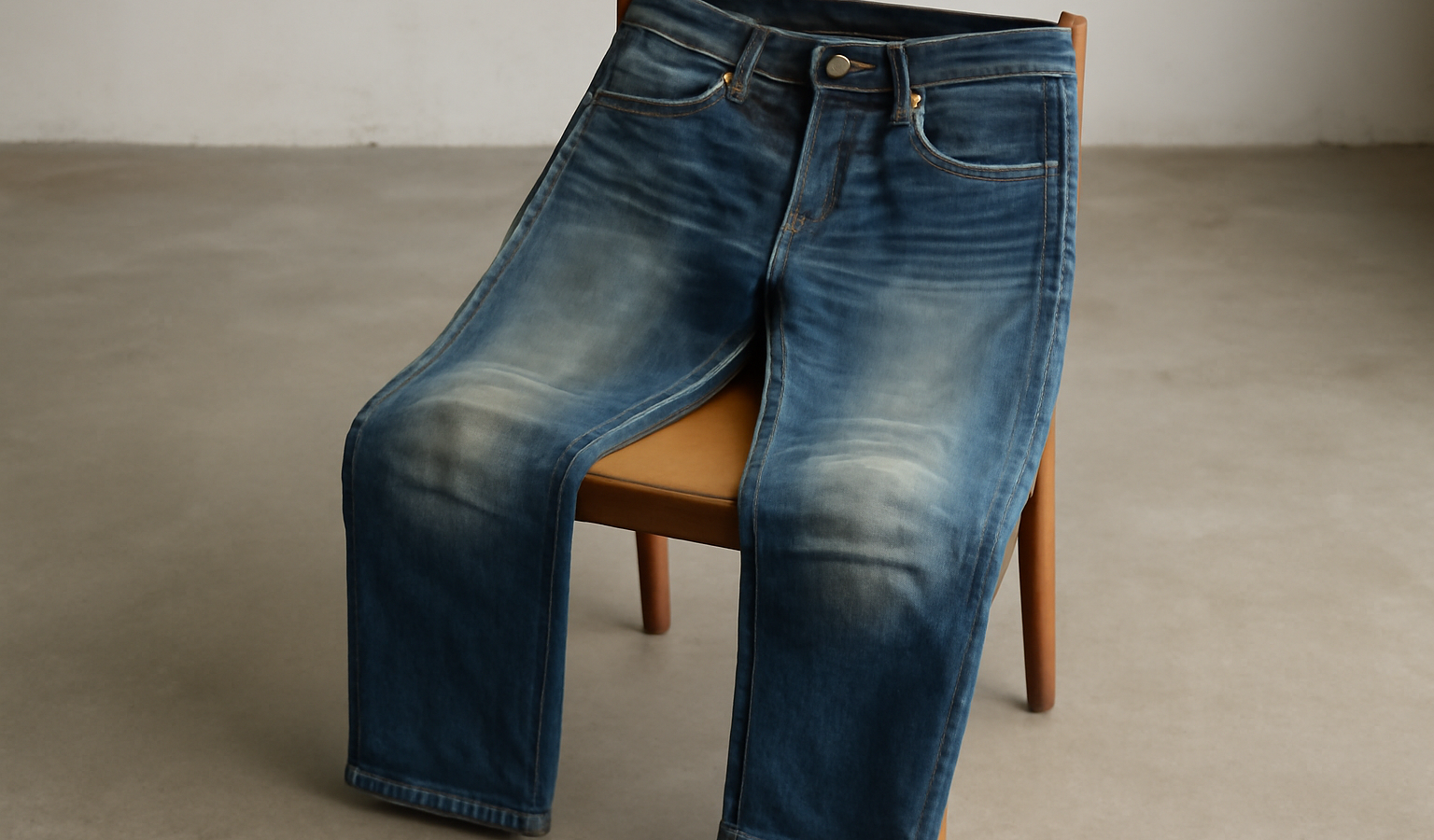 pantalon marqué au niveau des genoux sur chaise