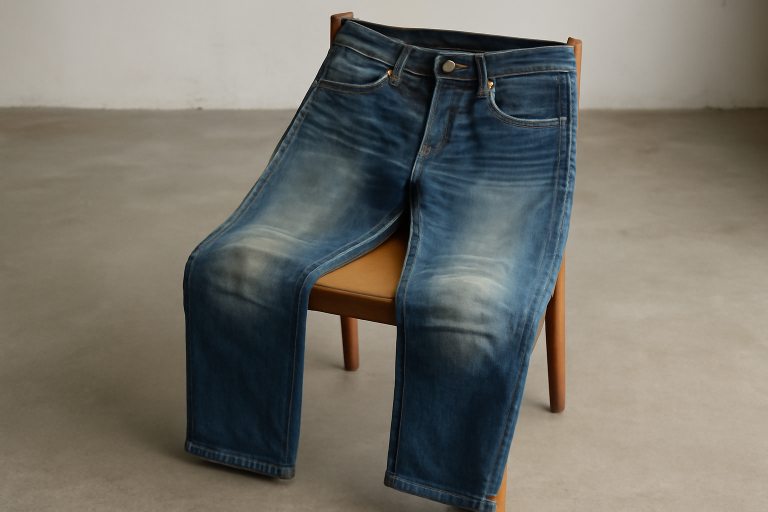 pantalon marqué au niveau des genoux sur chaise
