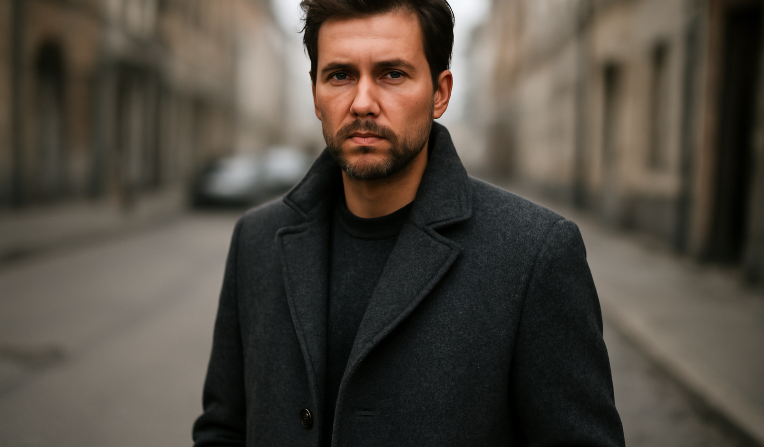 homme portant manteau en laine urbaine