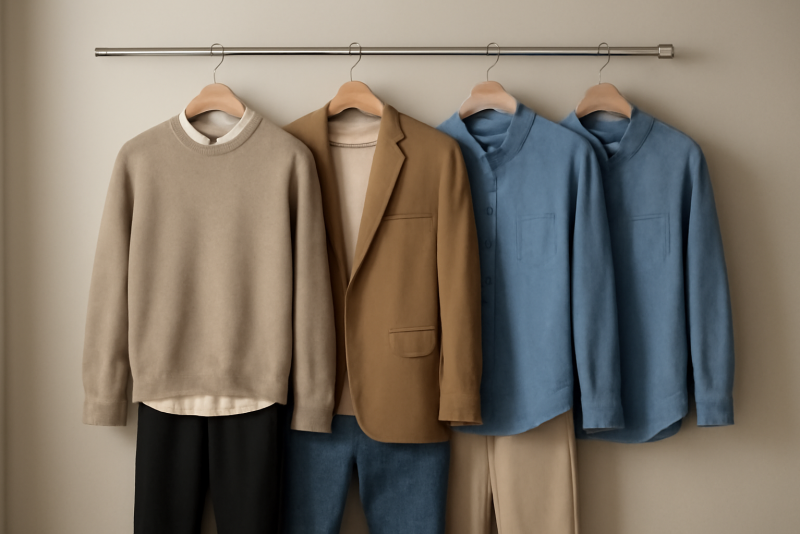tenues préparées accrochées prêtes pour matin