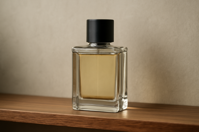 flacon de parfum sobre sur une étagère