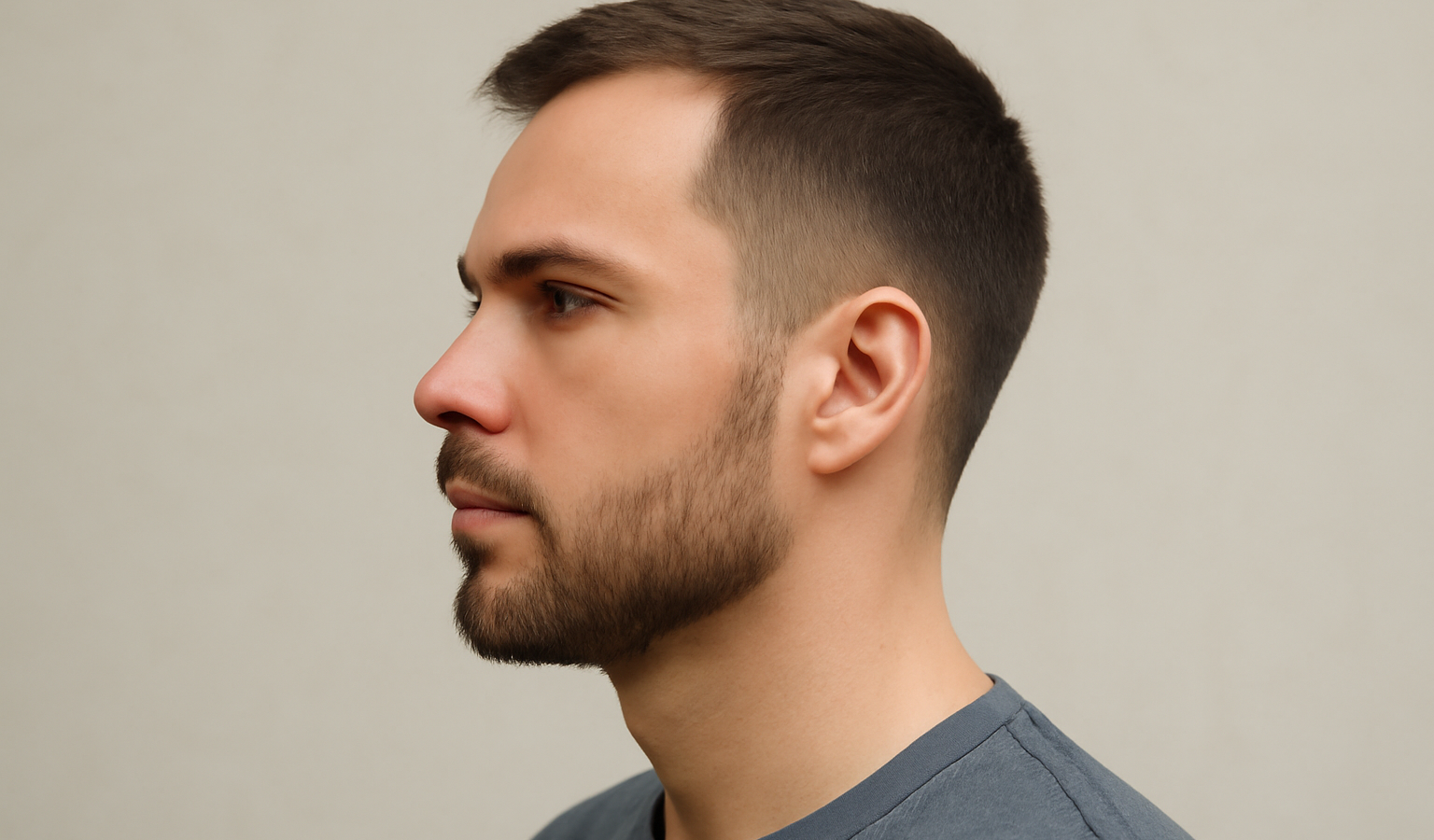 profil d'homme barbe courte nette