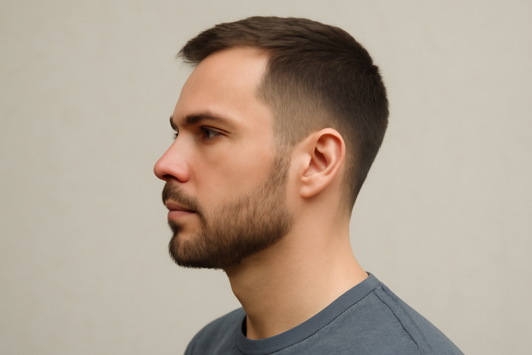 profil d'homme barbe courte nette