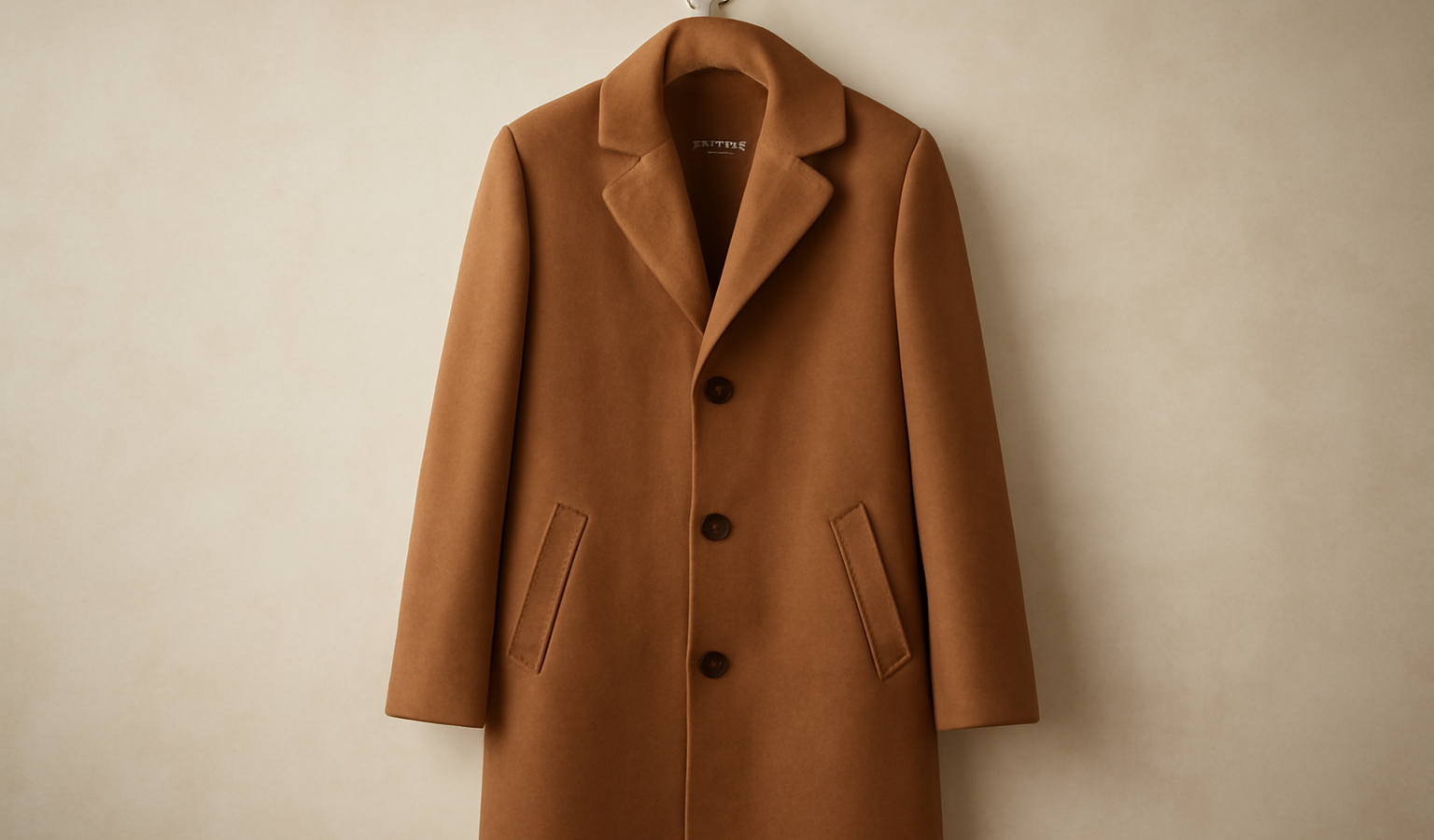 manteau élégant posé sur un cintre en bois