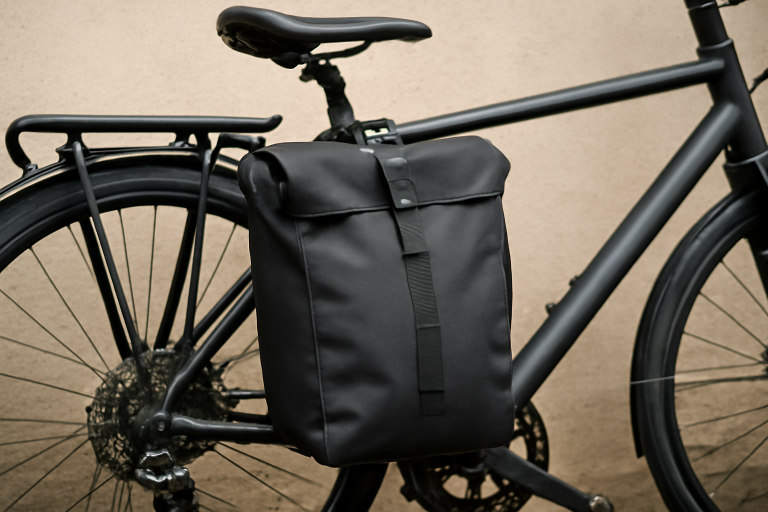 sac accroche sur porte bagages de velo