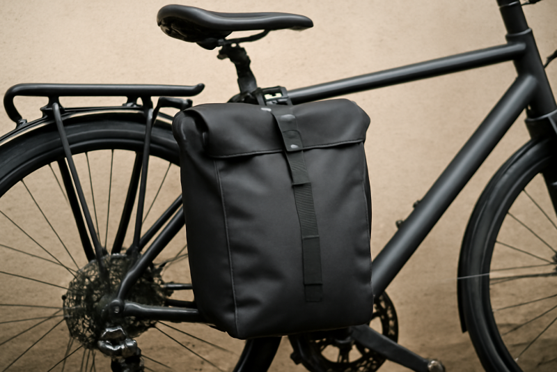 sac accroche sur porte bagages de velo