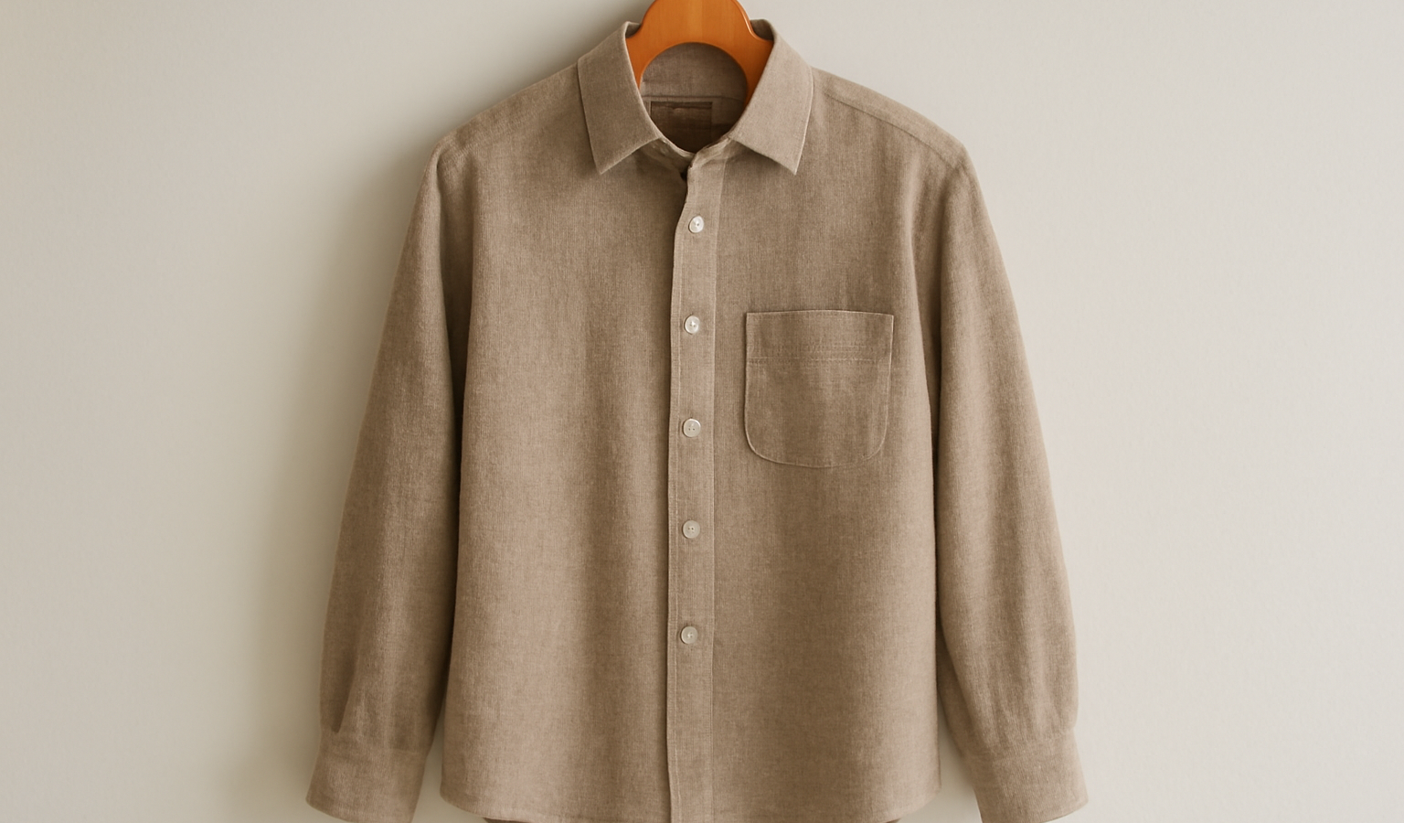 chemise en tissu texturé sur cintre