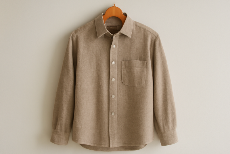 chemise en tissu texturé sur cintre
