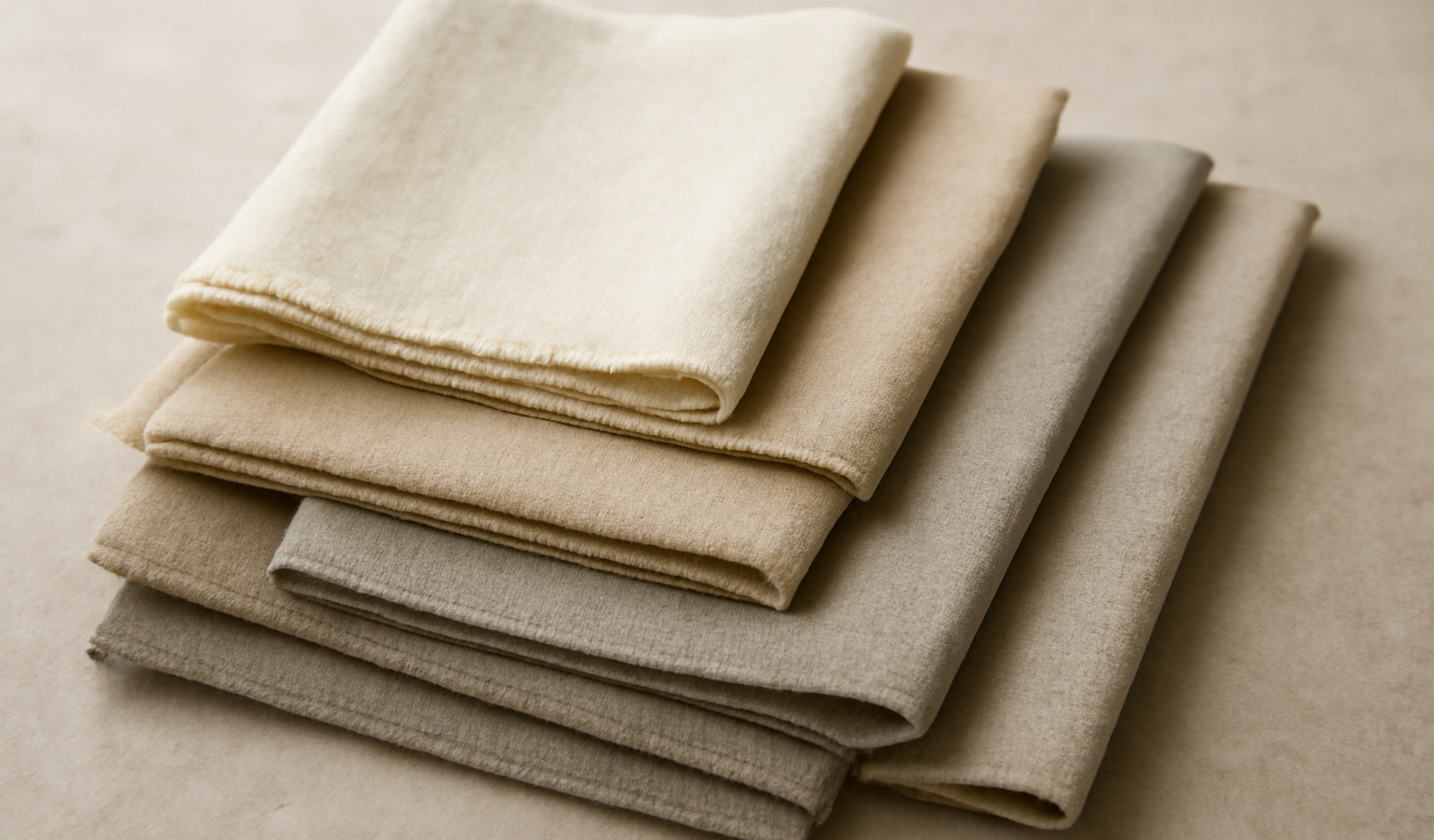echantillons de tissus neutres sur table