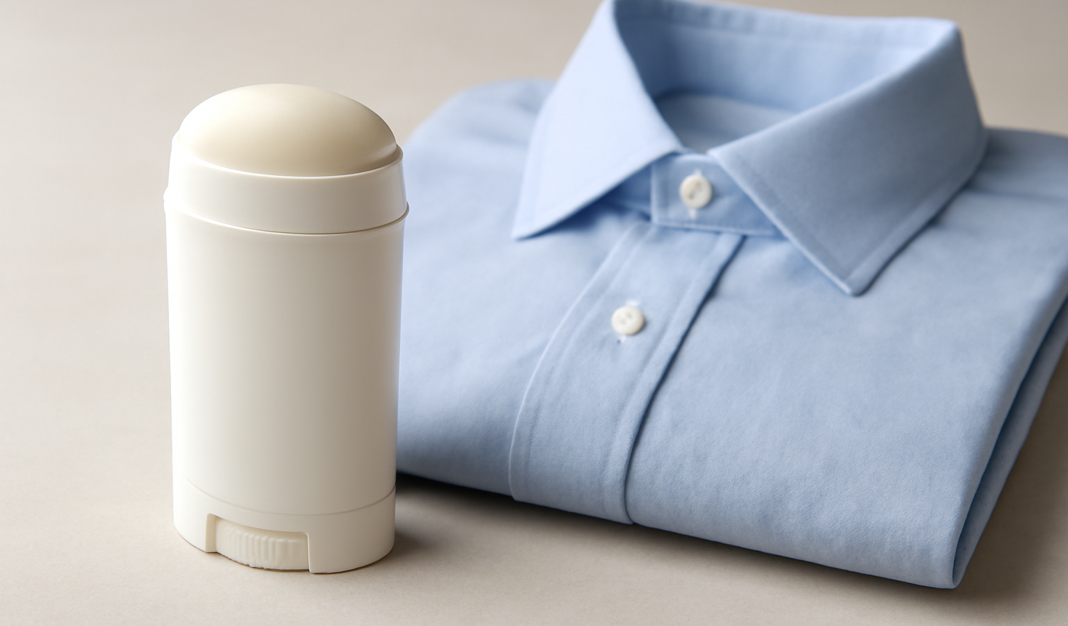 tube de deodorant pose a cote chemise