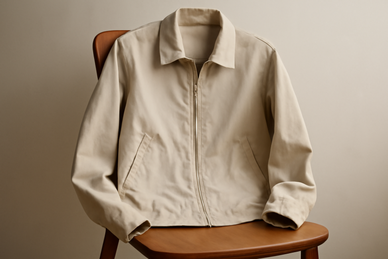 veste legere posee sur dossier chaise